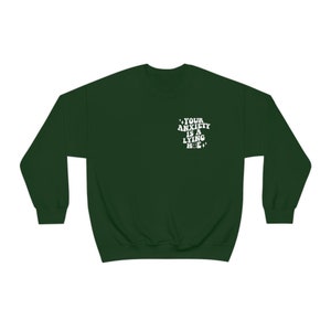 Your Anxiety Is a Lying Hoe Sweatshirt, Y2K Preppy Mental Health Crewneck, Cute Funny VSCO Anxiety Awareness Gift, Retro Sad Girl Aesthetic image 8