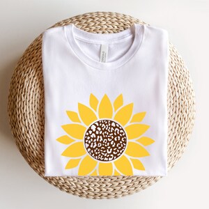 Sunflower Shirt, Sunflower Tee, Leopard Sunflower Shirt, Bella Canvas Shirt, Sunflower Gift, Flower Shirt Design, Autumn Shirt, Nature Shirt