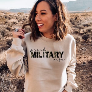 Proud Military Wife Sweatshirt, Military Wife Crewneck, Military Family, Military Graduation, Army Wife Sweater, Marine Wife Sweater