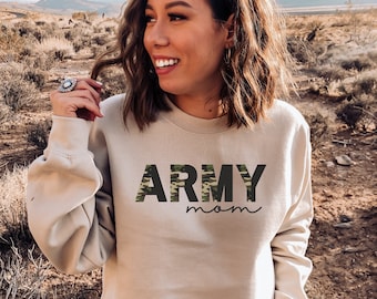 Army Mom Sweatshirt, Army Mom Shirt, Army Mom Gifts, Military Mom Sweatshirt, Military Mom Shirt, Camo Crewneck, Mothers Day Gift