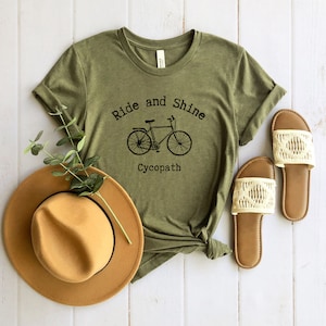 Ride and Shine Shirt, Cycopath Shirt, Cycling Shirt, Cycling Gift, Nature Lover, Vintage Bike Shirt, Bike Rider Gift, Cyclist Shirt
