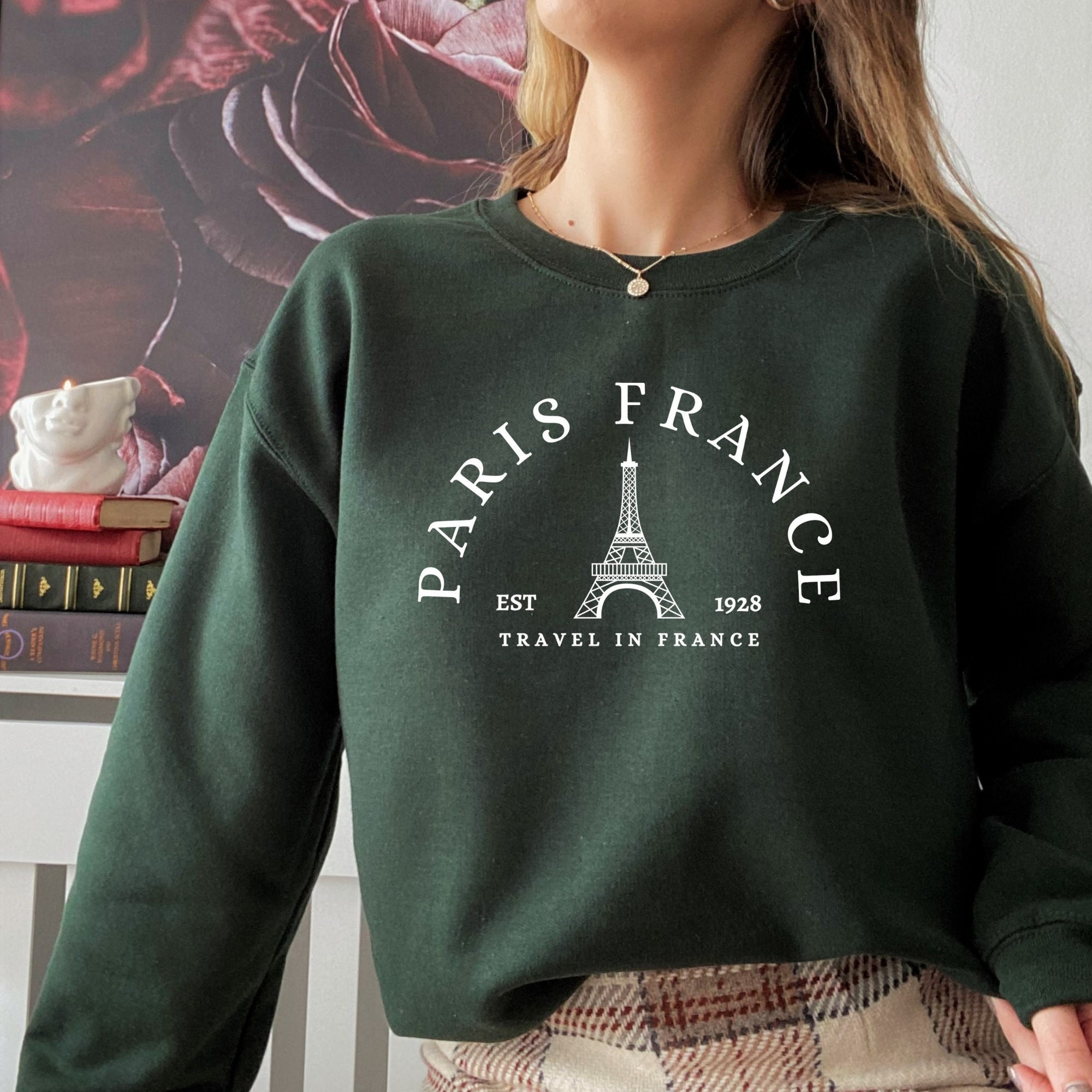 【MODERNIF】Saint Paris Overfit Sweatshirt Paris France Sweatshirt, Paris Hoodie Women, Parisian
