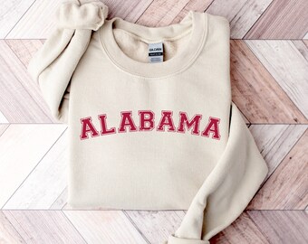 Distressed Alabama Sweatshirt, Alabama Crewneck, Alabama Football Sweatshirt, Bama Game Day, Alabama Crimson Tide Sweatshirt