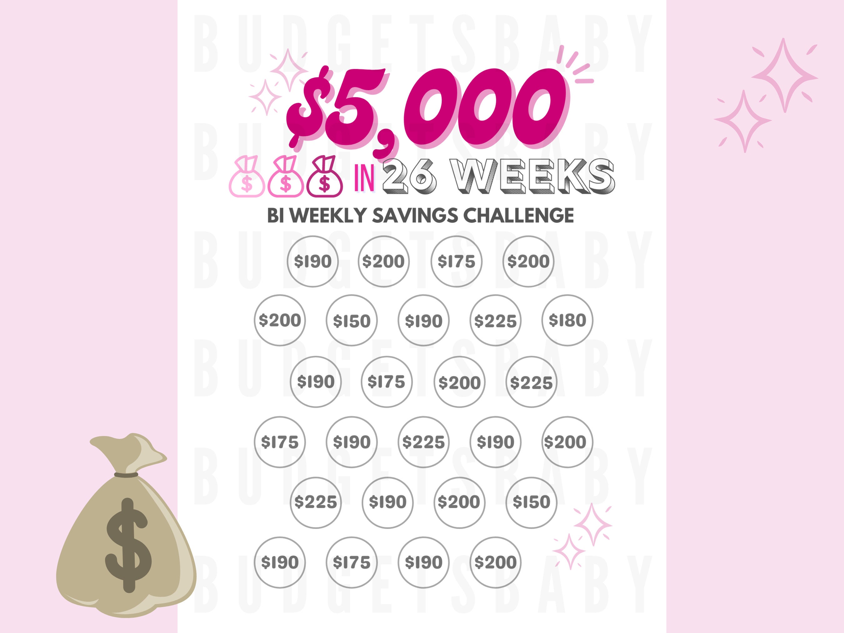 5000 Money Saving Challenge Printable Save 5000 In 13, 50 OFF