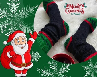 Calcetines de Navidad de lana Calcetines-%100 Calcetines de lana hechos a mano-Calcetines de lana, Calcetines de Navidad, Regalo de Navidad