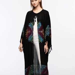 Quimono longo, robe, verão, quimono unissex, mulheres altas, férias, look de férias Quimono longo de comprimento grande, quimono unissex, mulheres altas, férias