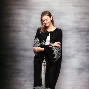 Quimono longo, robe, verão, quimono unissex, mulheres altas, férias, look de férias Quimono longo de comprimento grande, quimono unissex, mulheres altas, férias