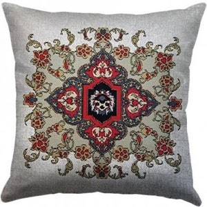 Rococo Art / Pillow Cover / Tapestry Pillow / Ottoman PillowVintage / Woven Pillow / Home Decor / Gobelin Tapestry / Hand Made / Jacquard