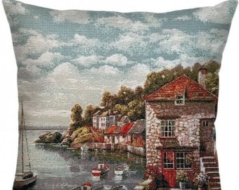 Rococo Art / Pillow Cover / Tapestry Pillow / Weaving / Vintage / Woven / Gift / Home Decor / Gobelin Tapestry / Hand Made / Jacquard