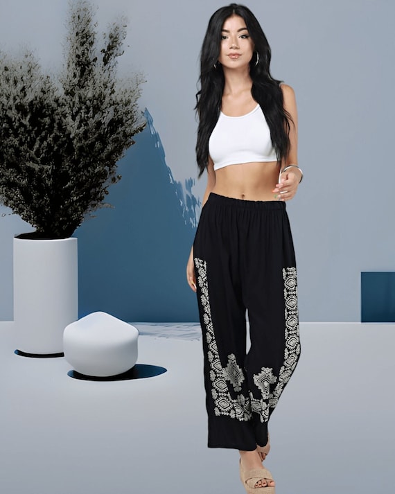 Cargo TROUSERS Striped Boho Hippy Nepal Pants Loose Yoga Adult