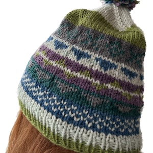 Winter Hat - Handknitted - Ethical Clothing - Pink Hnit Hat-Pom Pom Hat - Cute Animal- Winter Hat - 100% Handmade-Woven Beret-Christmas Gift