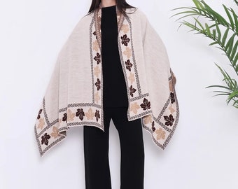 Mantón extra largo para mujer, bufanda bohemia para mujer con borla, abrigo nupcial cálido en regalo de invierno para su chal de pashmina, chal de ganchillo