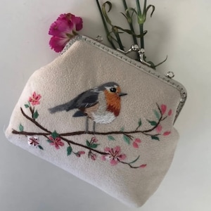 Stickdatei Portemonnaie Tasche, Henkeltasche | Gestickte Handtaschen, Vogel-Modell Taschen-Schnalle Geldbörse Stickerei Kit, Basteln Kit