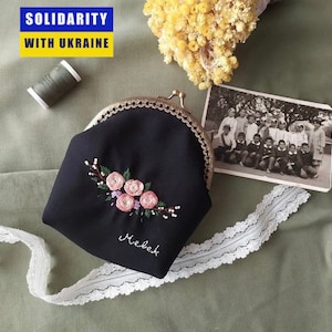 Bolsa de billetera del kit de bordado, bolsa de asa / bolsos bordados, bolsa de cadena de bolso de lienzo para principiantes, kit de bordado de monedero de moneda de hebilla, kit de artesanía de bricolaje