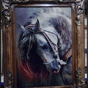 Persian Rug, Woven,Horse Gift Horse Memorial Gift Horse Wall Art Goblen,Wall Painting,Home Decor,Yarn Weaving,Luxury Wall Art,Rug Wall Art