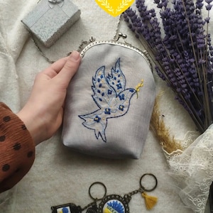 Kit de bordado monedero bolso, bolso con asa/bolso de pájaro, bolso modelo de Ucrania, kit de bordado de monedero con hebilla, Kit de artesanía Diy, bolso hecho a mano