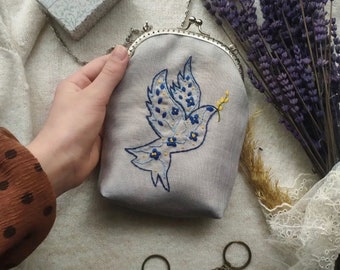 Embroidery Kit wallet Bag,Handle bag | Bird Bag,Ukraine Model Bag,Buckle Coin Purse Embroidery kit,Diy Craft Kit,Handmade Bag