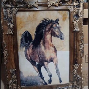Persian Rug, Woven,Horse Gift Horse Memorial Gift Horse Wall Art Goblen,Wall Painting,Home Decor,Yarn Weaving,Luxury Wall Art,Rug Wall Art