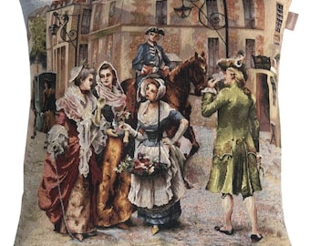 Versailles Decor - French home decor -Romeo & Juliet- François - Boucher Painting - Gobelin Throw Pillow  - Belgian Tapestry Pillow Cover