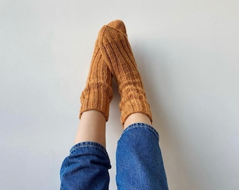 Wool Socks-Hand Made Wool Socks-%100 Hand MadeKnitted Woolly Slipper Socks-All Hand Woven Socks,Ukraine Socks,Organic wool socks