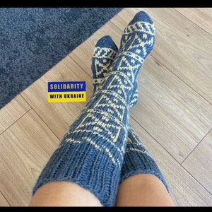 Wool Socks-Hand Made Wool Socks-%100 Hand MadeKnitted Woolly Slipper Socks-Ukraine Wool Socks,Anatolian Socks,Organic wool socks