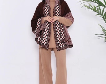 Mantón extra largo para mujer, bufanda bohemia para mujer con borla, abrigo nupcial cálido en regalo de invierno para su chal de pashmina, chal de ganchillo