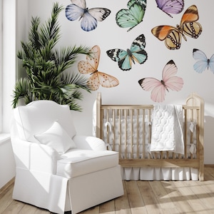 Watercolor Realistic Butterflies \ Wall Decal \ Removable Wall Stickers \ Self Adhesive Wall Decal \ Wall Art