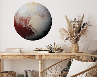 Pluto Planet Decal \ Space Wall Sticker \ Removable Circle Decals \ Peel & Stick Wall Sticker \ Circle Wall Decal