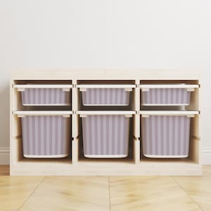 Storage Sticker For Ikea Trofast, Decals For Storage Inserts Ikea Trofast, Dusty Purple Stripes For Trofast, Ikea Hack, Removable Stickers