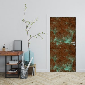 Red Rust Loft Industrial Door Decal \ Door Sticker \ Peel and Stick Vinyl Sticker \ Removable Decal \ Home Decor