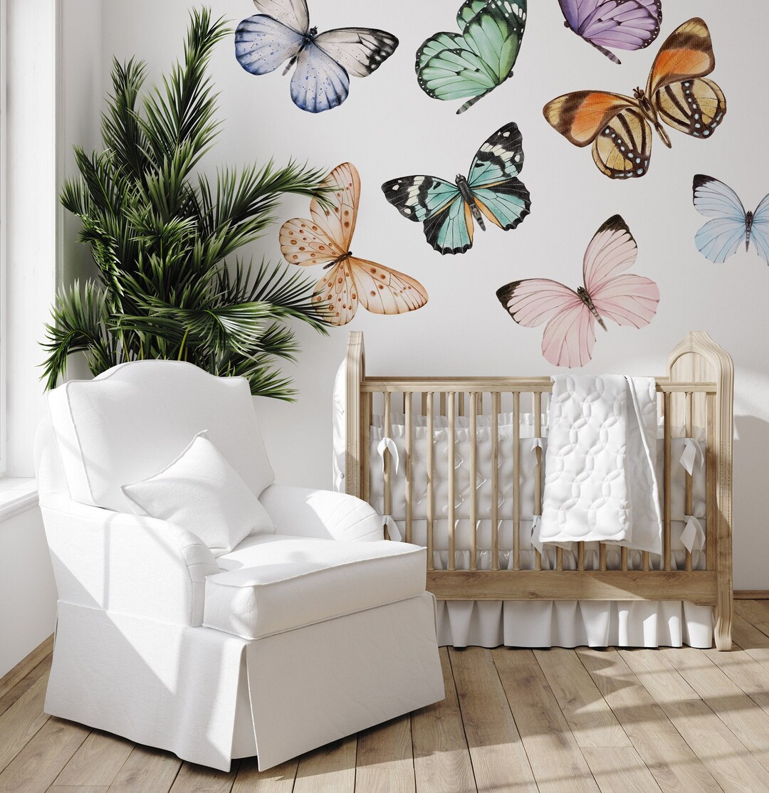 Watercolor Realistic Butterflies \ Wall Decal \ Removable Wall Stickers ...