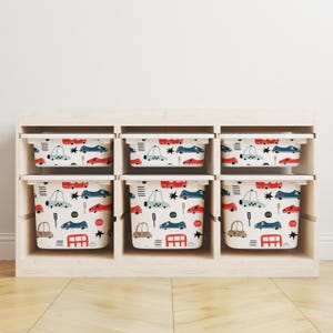 Storage Sticker For Ikea Trofast, Decals For Storage Inserts Ikea Trofast, Colorful Cars Decal For Trofast, Ikea Hack, Removable Stickers