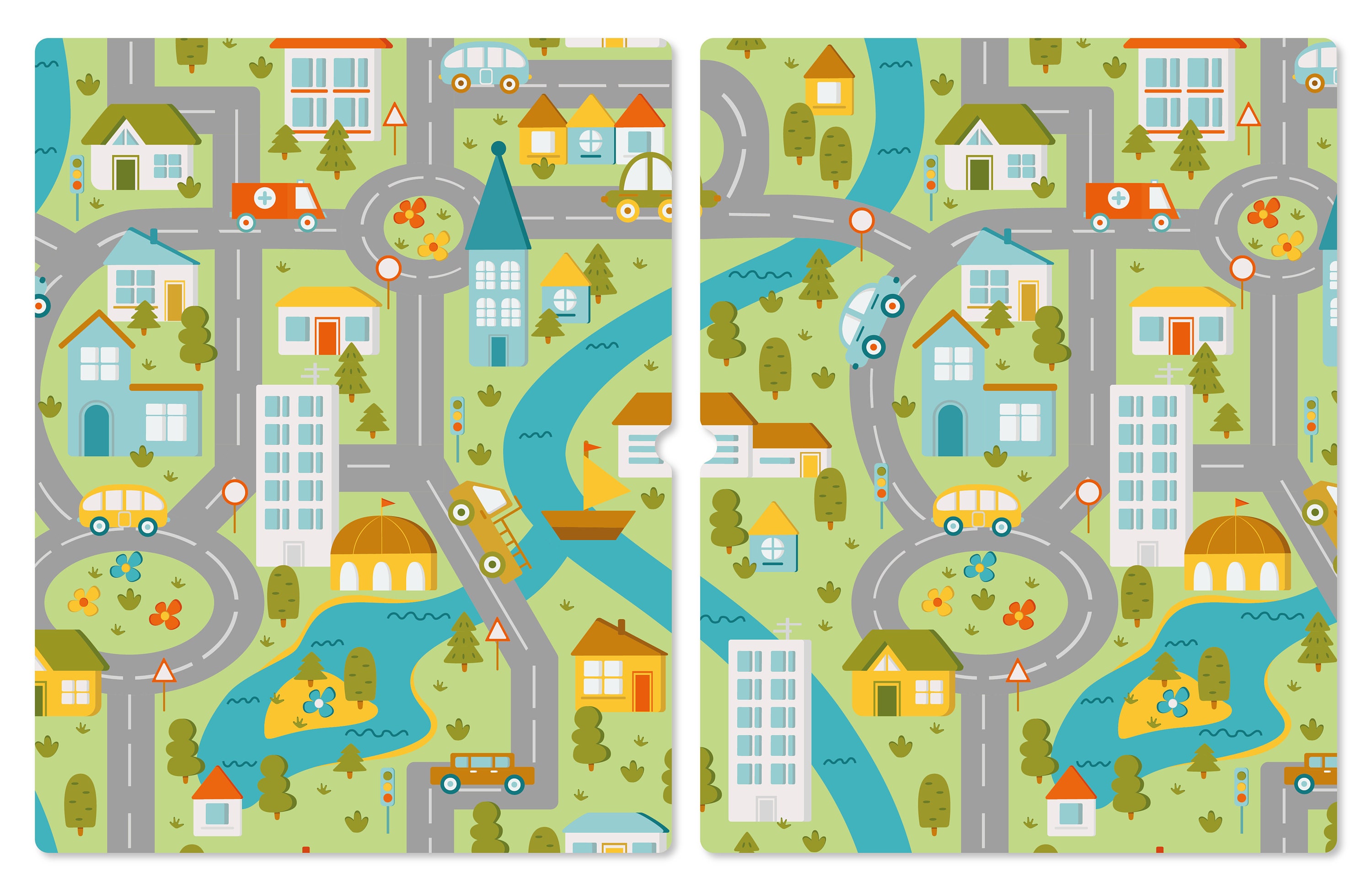 Ikea Flisat Table Decal, Green City Sticker, Fun City Roads Map Sticker ...