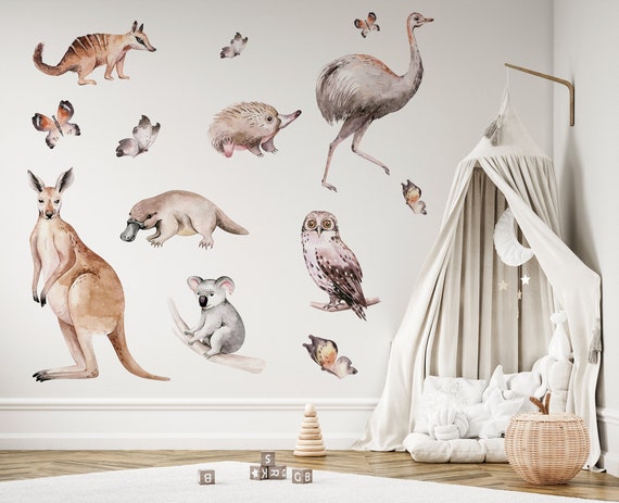 Australian Animal Kangaroo Koala Emu Platypus Removable Wall Decal Sticker - Canvaspuzzle