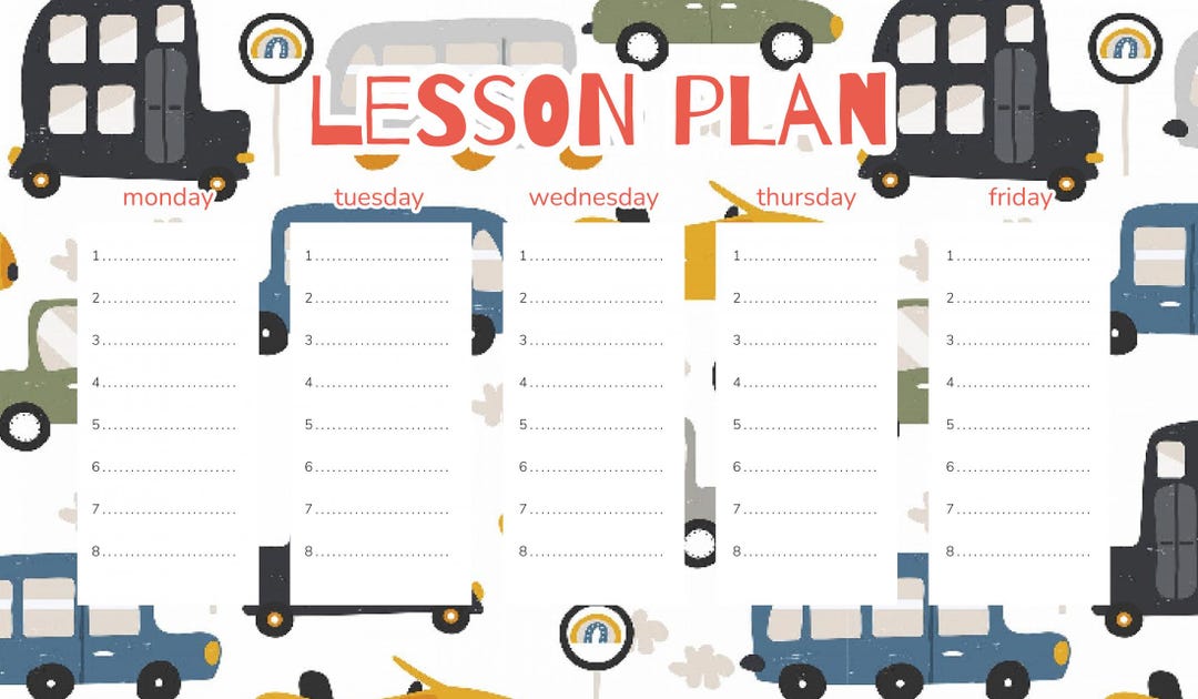 Vehicles Lesson Plans Magnetic Lesson Plan Colorful Cars - Etsy