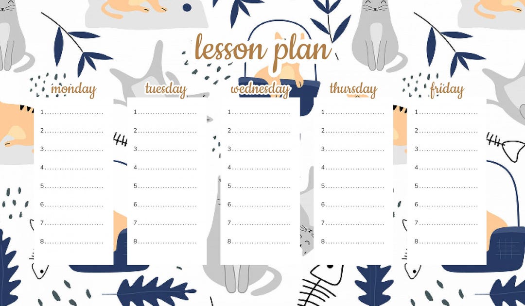 Magnetic Lesson Plan Cat Life - Etsy