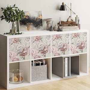 Ikea Kallax Expedit Decal \ Watercolor Flower \ Rack Sticker \ Removable Decal \ Peel and Stick \  Ikea Vinyl Decal