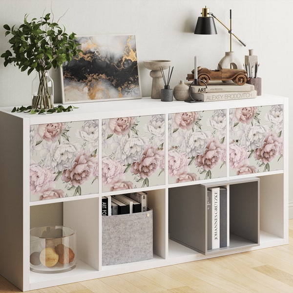 Ikea Kallax Expedit Aufkleber \ Aquarell Blume \ Rack-Aufkleber \ abnehmbarer Aufkleber \ Peel and Stick \ Ikea Vinyl-Aufkleber