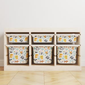 Storage Sticker For Ikea Trofast, Storage Inserts Ikea Trofast, Cute Little Safari Animals Decal For Trofast, Ikea Hack, Removable Stickers