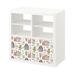 IKEA KALLAX Drawer Sticker - Cozy Garden Houses, Rustic Greenhouse Theme, Home Decor Update, Furniture Decal, Vinyl Decal