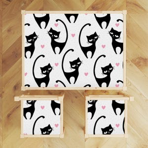 Ikea LATT Table and Chairs Decals \ Lovely Black Cats \ Table Sticker \ Removable Furniture Decals \ Peel and Stick \ Ikea Vinyl Decal