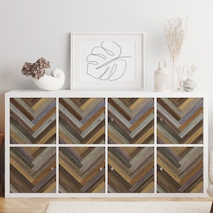 Ikea Kallax Expedit Decal \ Colorful Wooden Parquet \ Rack Sticker \ Removable Decal \ Peel and Stick \  Ikea Vinyl Decal