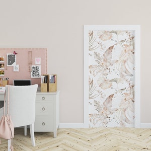 Soft Orchid Nature Door Decal \ Door Sticker \ Peel and Stick Vinyl Sticker \ Removable Decal \ Home Decor