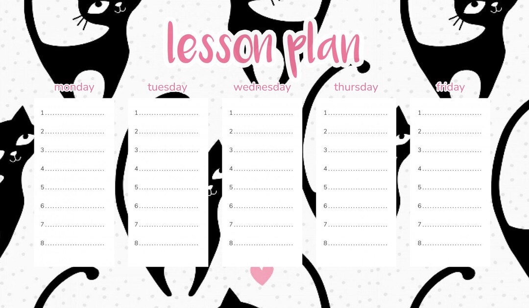 Magnetic Lesson Plan Black Cats - Etsy