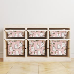 Storage Sticker For Ikea Trofast, Decals For Storage Inserts Ikea Trofast, Cute Pink Unicorns Decal For Trofast, Removable Stickers