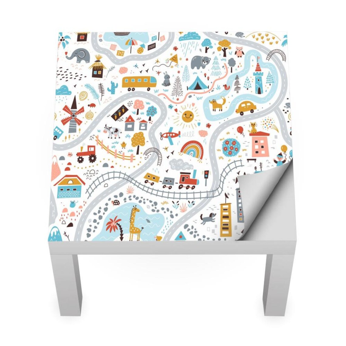 Sticker for IKEA LACK Table, Kids' Playroom Decor With City Map Roads ...