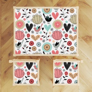 Ikea LATT Table and Chairs Decals \ Folk Garden Birds \ Table Sticker \ Removable Furniture Decals \ Peel and Stick \ Ikea Vinyl Decal