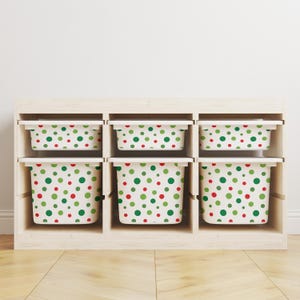 Storage Sticker For Ikea Trofast, Decals For Storage Inserts Ikea Trofast, Green Polka Dots Decal For Trofast, Ikea Hack, Removable Stickers