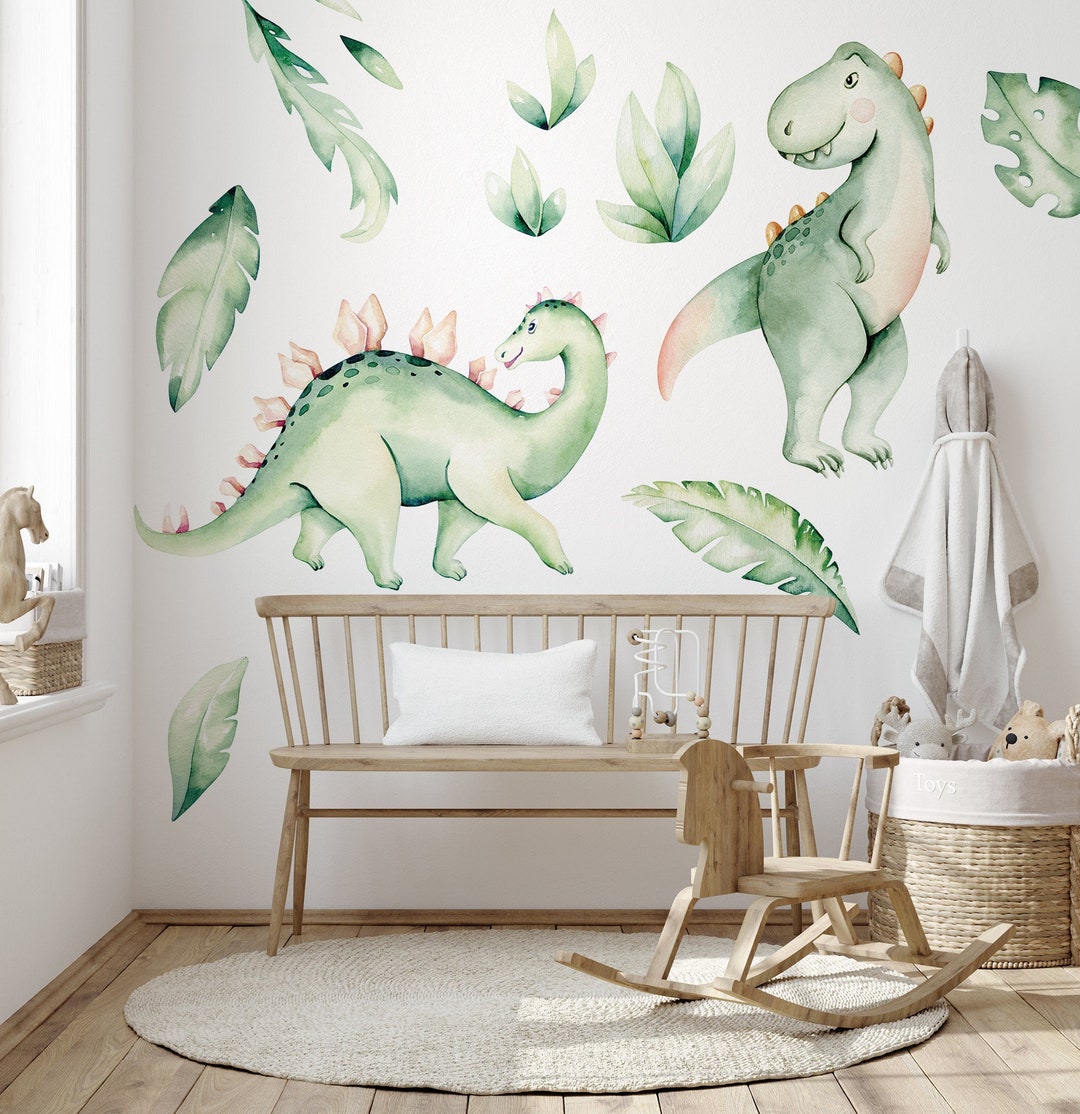 WallClassics - Muursticker Cirkel - Silhouette Van Een Dinosaurus In De Nacht 50x50 Cm Foto Op Muursticker