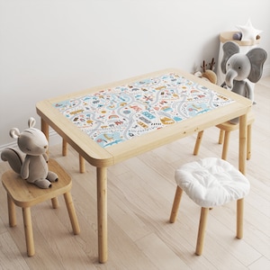 Ikea Flisat Tisch Aufkleber, Fun City Roads Karte Aufkleber, Möbel Aufkleber, Tischaufkleber, Abziehbild, Ikea Vinyl Aufkleber